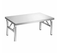 Table de préparation commerciale en acier inoxydable - Capacité de charge de 500 kg, pliable pour un rangement facile, pas de montage nécessaire, idéale pour les restaurants et les cuisines