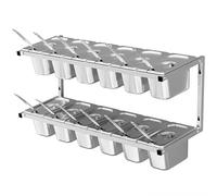 Table de préparation de pizza avec étagère à 2 niveaux, chariot de cuisine en acier inoxydable pour station de gril extérieure, fabrication de pizza efficace