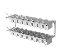 Table de préparation de pizza avec étagère à 2 niveaux, chariot de cuisine en acier inoxydable pour station de gril extérieure, fabrication de pizza efficace