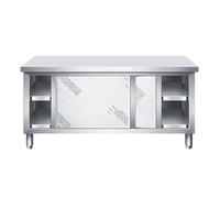 Table de préparation des aliments en acier inoxydable, établi de cuisine à 2 niveaux pour la restauration, les restaurants et la maison