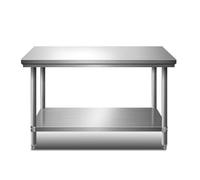 Table de préparation des aliments en acier inoxydable, table de travail de cuisine commerciale à 3 niveaux, table de préparation de restauration en métal, étagère durable pour service alimentaire