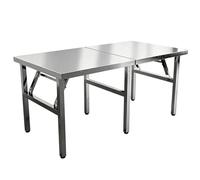 Table de préparation en Acier Inoxydable, Table de Travail Commerciale Robuste, ale Robuste, îlot de Cuisine Pliable et Portable, Poste de préparation Alimentaire pour Restaurants et marchés