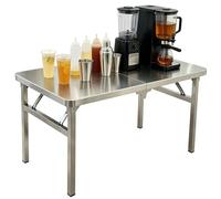 Table de préparation Pliante Acier Inoxydable Table de Travail Commerciale, Table de Travail Pliable, Poste de Travail Acier Inoxydable la Maison, la Cuisine, Le Restaurant, Le Garage(150x50x75cm)