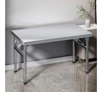 Table de préparation pliante en acier inoxydable - Table pliable polyvalente pour cuisine, restaurant, garage et entrepôt