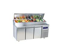 Table De Préparation Réfrigérée Avec 3 Portes GN 1/1, 10X GN 1/3 H 150 mm, +2°/+8°C Mastro