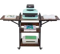 Table de presse à chaud VEVOR avec station de chargement, support de presse à chaud mobile à 3 niveaux, support d'imprimante pliable avec roues, établi métallique à roulettes