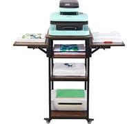 Table de presse à chaud VEVOR avec station de chargement, support de presse à chaud mobile à 4 niveaux, support d'imprimante pliable avec roues, établi métallique roulant