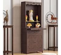 Table de Prière de Style Oriental Armoire de Rangement, Table d’autel en Bois, Portance Ultra-RéSistante, pour Salon, Salle à Manger, Thé, Décoration Intérieure(69*38*170cm/27.2*15*66.9in)