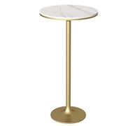 Table de pub blanche facile à installer - Table de bar carrée en pierre frittée de 55 cm pour extérieur, bistrot, terrasse, jardin, café, maison - 55 x 54,9 x 104,9 cm