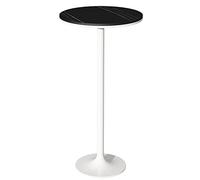 Table de pub blanche facile à installer - Table de bar carrée en pierre frittée de 55 cm pour extérieur, bistrot, terrasse, jardin, café, maison - 55 x 54,9 x 104,9 cm