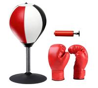 Table de Punching Ball avec Gants, Sac de Frappe de Bureau, Sac de Frappe Table de Punching Ball avec ventouses puissantes, Pompe à air, pour la Maison et Le Bureau, pour soulager Le Stress