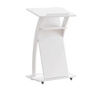 Table De Pupitre Mobile pour Salle De Conférence, Pupitre D'église À roulettes, Pupitre De Conférence en Bois, Pupitre d'accueil, Pupitre Incliné(White)