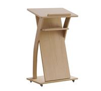 Table De Pupitre Mobile pour Salle De Conférence, Pupitre D'église À roulettes, Pupitre De Conférence en Bois, Pupitre d'accueil, Pupitre Incliné(Yellow)