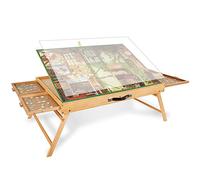Table de Puzzle 1500 Pièces avec Pieds - Plateau en Bois Ajustable 87x64 cm avec 4 Tiroirs & Couvercle - Table Inclinable à 3 Angles - Cadeau Anniversaire Idéal pour Maman ou Adulte