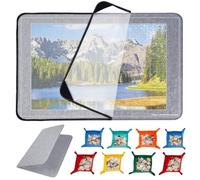 Table de puzzle 2000 pièces avec couvercle, planche à puzzle pliable, accessoires de puzzle 105 x 80 cm, tableau de puzzle en feutre super léger avec 8 compartiments de tri et 1 couvercle, plateau de