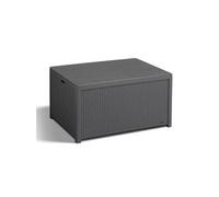 Allibert 220002 Monaco Table lounge/coffre à coussins en plastique effet rotin Gris