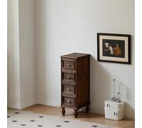 Table de rangement pliante multifonctionnelle avec 4 pieds en bois massif, armoire à 4 niveaux peu encombrante, style ferme, tour de sol de grande capacité (marron)