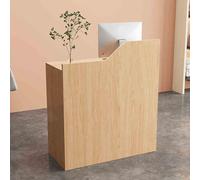 Table de réception de bureau de négociation comptoir de vente au détail avec tiroir verrouillable 80 cm Marron clair Meubles de bureau pour le hall de salon et les affaires UseStylish & Fonctionnel