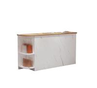 Table de réception élégante et moderne avec tiroirs - Petit bureau d'accueil pour bureau, salon et caisse - Design ouvert sur le devant, 80 cm - Solution fonctionnelle et peu encombrante
