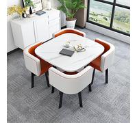 Table de réception et de négociation moderne grise ergonomique pour salle à manger et bureau avec sièges à dossier doux pour un confort amélioré