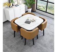 Table de réception et de négociation moderne grise ergonomique pour salle à manger et bureau avec sièges à dossier doux pour un confort amélioré