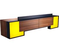 Table de réception moderne marron jaune Table en bois Plateau de table en bois