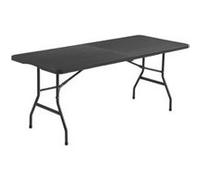 Generique Table de réception pliante TERRANOVA Noir, acier, plateau PEHD 8 personnes 180x74xH73,5 cm