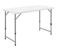 Table de réception pliante - TERRANOVA - Blanche - Structure acier et Plateau en Polyéthylene PEHD - 4 personnes - 122x60,5xH74 cm