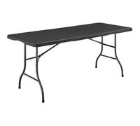 Table de réception pliante - TERRANOVA - Noir - Structure en acier et Plateau en Polyéthylène PEHD - 8 personnes - 180x74xH73,5 cm