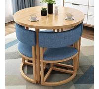 Table de réception ronde bleue 31,5 cm avec 4 chaises pour petites salles de réunion, espaces de salon et négociations Design élégant et fonctionnel