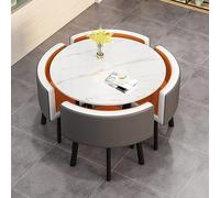 Table de réception ronde moderne avec chaises, petite table de conférence pour salon, balcon, café, salle de pause ou...