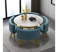 Table de réception ronde pour salle de conférence, cuisine et balcon Bleu 90 cm