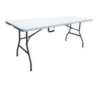 Table de réception traiteur pliante - 8 personnes - 180x74xH73,5 cm - Structure en acier et plateau en polyéthylène PEHD - Blanc