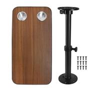 Table de rechange pour table de salle à manger, base de piédestal avec dessus de table en grain de bois et deux porte-gobelets, idéal pour une utilisation en camping-car, remorque ou ponton, pied de