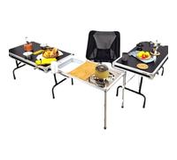 Table de réchaud de camping avec évier - Unité de cuisine de camping portable pliable pour 8 à 10 personnes - Ensemble de cuisine compact