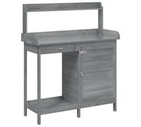 Table de rempotage avec armoire gris bois massif de sapin