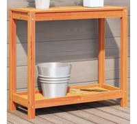 vidaXL Table de rempotage avec étagère cire marron bois massif de pin