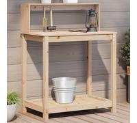 vidaXL Table de rempotage avec étagères 108x50x109,5 cm bois massif pin