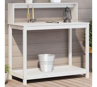 vidaXL Table de rempotage 832408 avec étagères, bois massif de pin, blanc