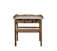 Esschert Design Table à rempoter Bois et Zinc 3 tiroirs 37,9x80,1x82,1 cm Marron