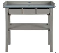 Table de rempotage - Esschert Design - CF29G - Gris - 3 tiroirs - Plan de travail en zinc