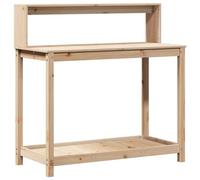 vidaXL Table de Rempotage et Étagères, Table de Plantation avec Rangement, Banc de Rempotage, Table à Plantes Jardin, Bois Massif Pin