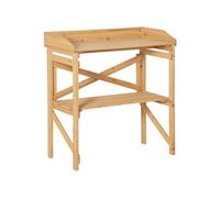 Jardinière Outsunny Table de rempotage jardinage - étagère à lattes - plateau avec rebords - bois sapin pré-huilé
