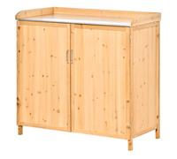 Table de rempotage jardinage Outsunny Bois de sapin 98x48x95cm Orange