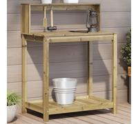 Table de rempotage pliante d'extérieur en pin 82,5 x 50 x 109,5 cm - Table de jardin polyvalente avec étagères pour barbecue, bistrot, terrasse, pique-nique et balcon