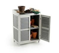Relaxdays Table de rempotage en Bois avec Rangement, Plateau métal, 100x67x47 cm, Gris/Blanc