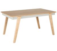Table de Repas 150 x 90 cm en MDF et Pieds en Bois d'Hévéa Bois Clair et Gr