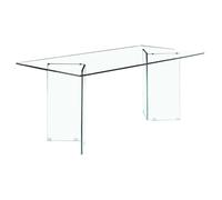 Table de repas 180 x 90 cm avec plateau et pieds en verre trempé - ICE Meubletmoi