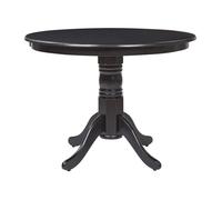 Beliani Table Ronde Salle à Manger Vintage 100 cm avec Pied Central en Bois Noir Akron
