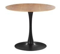 Table à manger ronde ⌀ 90 cm bois clair / support noir BOCA